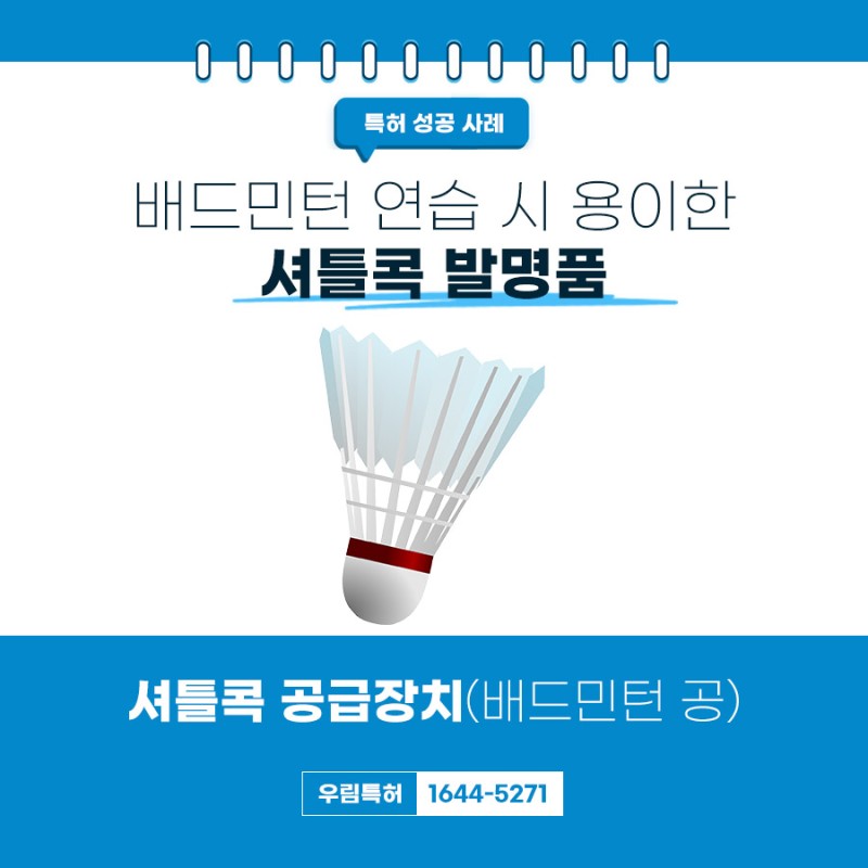 서울특별시 마포구 셔틀콕 공급 장치 특허 등록 성공 사례