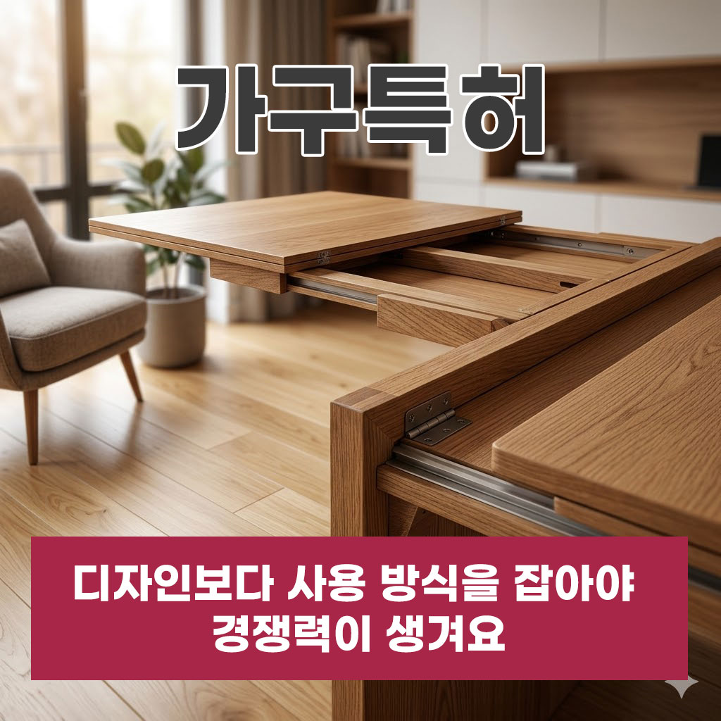 가구특허 디자인보다 사용 방식을 잡아야 경쟁력이 생겨요  