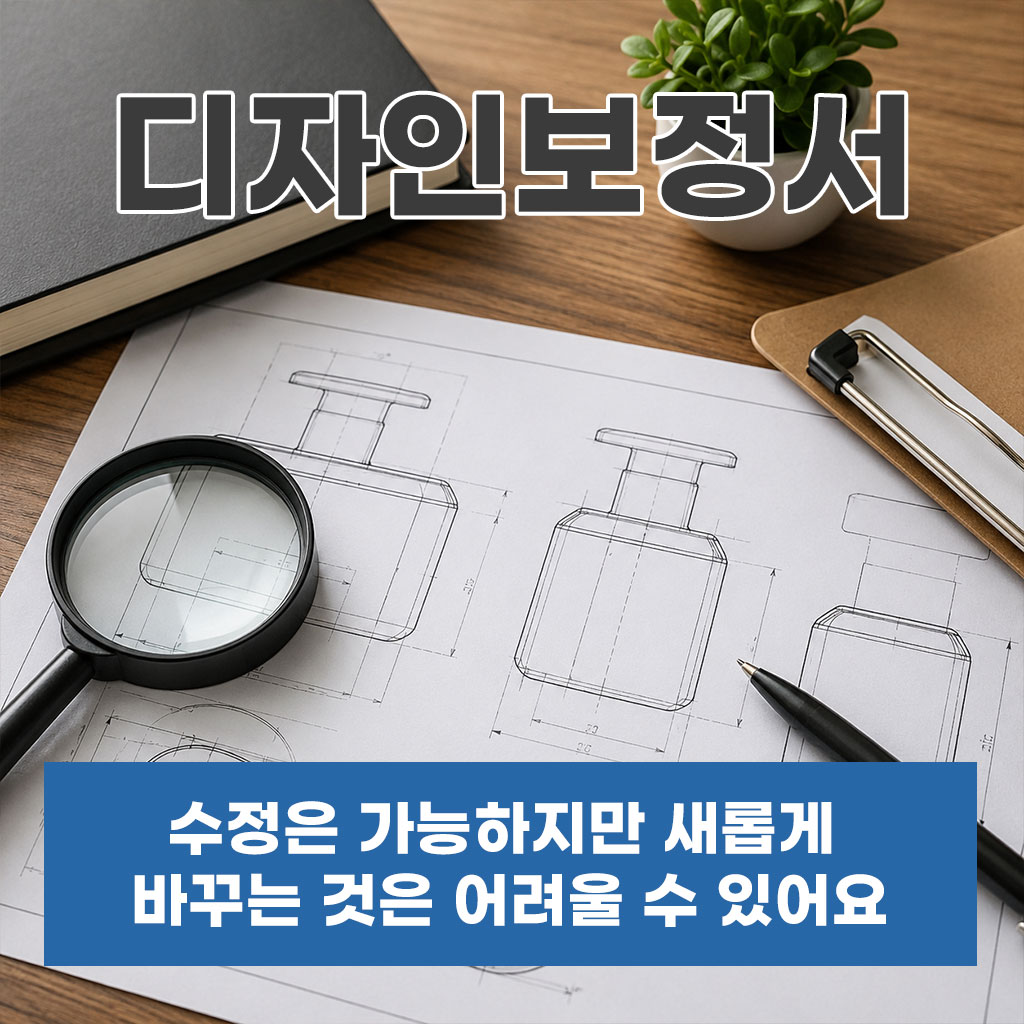 디자인보정서, 수정은 가능하지만 새롭게 바꾸는 것은 어려울 수 있어요
